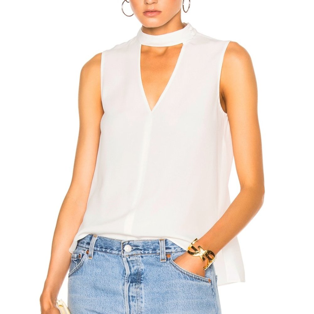 10 Crosby Derek Lam Light Blush Pink Voile Sleeveless Blouse Shell Top size 6 - Picture 14 of 15